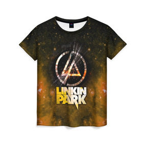 Женская футболка 3D с принтом Linkin Park космос в Екатеринбурге, 100% полиэфир ( синтетическое хлопкоподобное полотно) | прямой крой, круглый вырез горловины, длина до линии бедер | bennington | chester | linkin park | альтернативный | беннингтон | группа | ленкин | линкин | майк | метал | музыкант | ню | нюметал | парк | певец | рок | рэп | честер | электроник