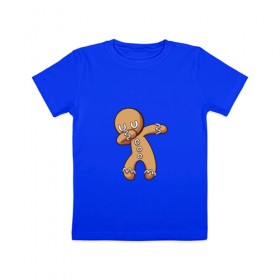Детская футболка хлопок с принтом Печенька НОВЫЙ ГОД DAB в Екатеринбурге, 100% хлопок | круглый вырез горловины, полуприлегающий силуэт, длина до линии бедер | 