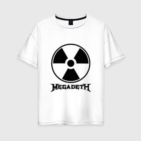 Женская футболка хлопок Oversize с принтом Megadeth в Екатеринбурге, 100% хлопок | свободный крой, круглый ворот, спущенный рукав, длина до линии бедер
 | megadet | megadeth | группа | дирк вербурен | дэвид эллефсон | дэйв мастейн | кико лоурейро | мегадет | мегадетх | метал | рок | трэш | трэшметал | тяжелый | хард | хардрок | хеви | хевиметал