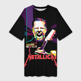 Платье-футболка 3D с принтом Metallica James Alan Hatfield в Екатеринбурге,  |  | alan | american | band | hard | hatfield | james | metal | metallica | rock | thrash | алан | американская | джеймс | метал группа | трэш метал | хард рок | хэтфилд