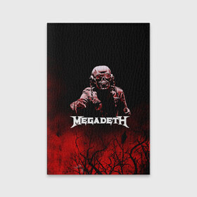 Обложка для паспорта матовая кожа с принтом Megadeth в Екатеринбурге, натуральная матовая кожа | размер 19,3 х 13,7 см; прозрачные пластиковые крепления | 