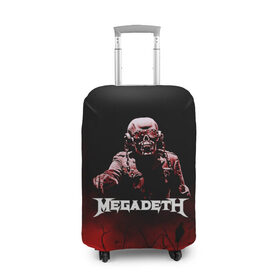 Чехол для чемодана 3D с принтом Megadeth в Екатеринбурге, 86% полиэфир, 14% спандекс | двустороннее нанесение принта, прорези для ручек и колес | 