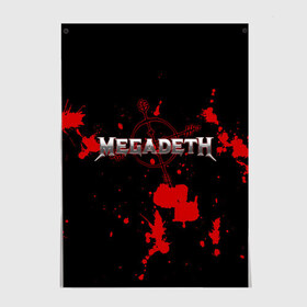 Постер с принтом Megadeth в Екатеринбурге, 100% бумага
 | бумага, плотность 150 мг. Матовая, но за счет высокого коэффициента гладкости имеет небольшой блеск и дает на свету блики, но в отличии от глянцевой бумаги не покрыта лаком | megadet | megadeth | группа | дирк вербурен | дэвид эллефсон | дэйв мастейн | кико лоурейро | мегадет | мегадетх | метал | рок | трэш | трэшметал | тяжелый | хард | хардрок | хеви | хевиметал