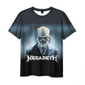 Мужская футболка 3D с принтом Megadeth в Екатеринбурге, 100% полиэфир | прямой крой, круглый вырез горловины, длина до линии бедер | megadeth |   megadet | группа | дирк вербурен | дэвид эллефсон | дэйв мастейн | кико лоурейро | мегадет | мегадетх | метал | рок | трэш | трэшметал | тяжелый | хард | хардрок | хеви | хевиметал