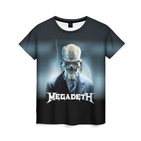 Женская футболка 3D с принтом Megadeth в Екатеринбурге, 100% полиэфир ( синтетическое хлопкоподобное полотно) | прямой крой, круглый вырез горловины, длина до линии бедер | megadeth |   megadet | группа | дирк вербурен | дэвид эллефсон | дэйв мастейн | кико лоурейро | мегадет | мегадетх | метал | рок | трэш | трэшметал | тяжелый | хард | хардрок | хеви | хевиметал