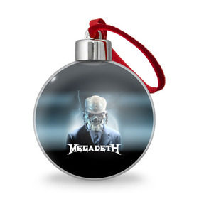 Ёлочный шар с принтом Megadeth в Екатеринбурге, Пластик | Диаметр: 77 мм | megadeth |   megadet | группа | дирк вербурен | дэвид эллефсон | дэйв мастейн | кико лоурейро | мегадет | мегадетх | метал | рок | трэш | трэшметал | тяжелый | хард | хардрок | хеви | хевиметал