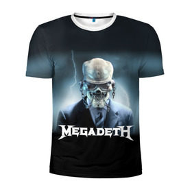 Мужская футболка 3D спортивная с принтом Megadeth в Екатеринбурге, 100% полиэстер с улучшенными характеристиками | приталенный силуэт, круглая горловина, широкие плечи, сужается к линии бедра | megadeth |   megadet | группа | дирк вербурен | дэвид эллефсон | дэйв мастейн | кико лоурейро | мегадет | мегадетх | метал | рок | трэш | трэшметал | тяжелый | хард | хардрок | хеви | хевиметал
