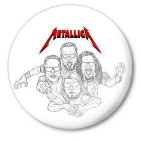 Значок с принтом Metallica в Екатеринбурге,  металл | круглая форма, металлическая застежка в виде булавки | 