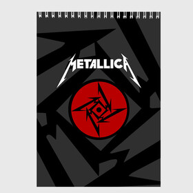 Скетчбук с принтом Metallica в Екатеринбурге, 100% бумага
 | 48 листов, плотность листов — 100 г/м2, плотность картонной обложки — 250 г/м2. Листы скреплены сверху удобной пружинной спиралью | american | band | cliff burton | dave mustaine | hard | james hatfield | jason newsted | kirk hammett | lars ulrich | metal | metallica | robert trujillo | rock | ron mcgowney | thrash | американская | джеймс хэтфилд | ларс ул | метал группа | трэш метал 