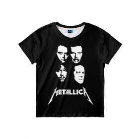 Детская футболка 3D с принтом Metallica в Екатеринбурге, 100% гипоаллергенный полиэфир | прямой крой, круглый вырез горловины, длина до линии бедер, чуть спущенное плечо, ткань немного тянется | Тематика изображения на принте: american | band | cliff burton | dave mustaine | hard | james hatfield | jason newsted | kirk hammett | lars ulrich | metal | metallica | robert trujillo | rock | ron mcgowney | thrash | американская | джеймс хэтфилд | ларс ул | метал группа | трэш метал 