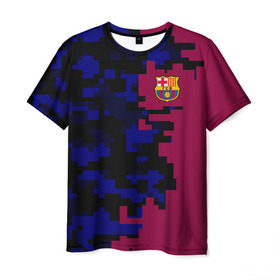 Мужская футболка 3D с принтом FC Barca 2018 Creative uniform в Екатеринбурге, 100% полиэфир | прямой крой, круглый вырез горловины, длина до линии бедер | fc | fc barcelona | fcb | fly emirates | ronaldo | абстракция | барселона | геометрия | зож | клуб | линии | месси | модные | мяч | реал мадрид | спорт | спортивные | тренды | футбол | футбольный клуб | эмблема