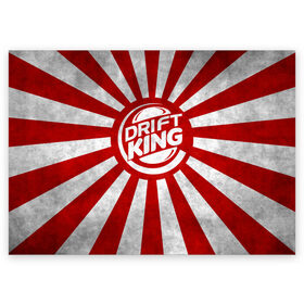 Поздравительная открытка с принтом Drift King в Екатеринбурге, 100% бумага | плотность бумаги 280 г/м2, матовая, на обратной стороне линовка и место для марки
 | car | drift | japan | jdm | race | street | авто | автомобиль | гонки | дрифт | король | машина | флаг | япония
