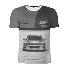 Мужская футболка 3D спортивная с принтом Subaru в Екатеринбурге, 100% полиэстер с улучшенными характеристиками | приталенный силуэт, круглая горловина, широкие плечи, сужается к линии бедра | Тематика изображения на принте: car | impreza | jdm | race | sti | subaru | wrx | авто | гонки | импреза | машина | субару