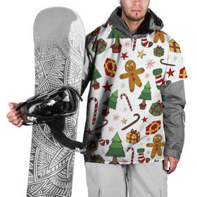 Накидка на куртку 3D с принтом С новым годом! в Екатеринбурге, 100% полиэстер |  | Тематика изображения на принте: дед | елка | зима | мороз | рождество | снег | снеговик | сочельник