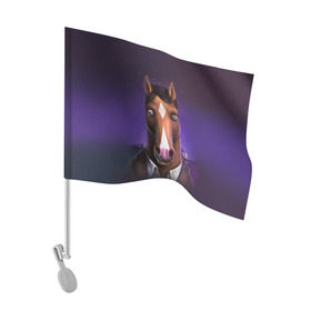 Флаг для автомобиля с принтом BoJack в Екатеринбурге, 100% полиэстер | Размер: 30*21 см | bojack horseman | конь боджек | лошадь боджек