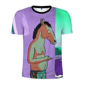Мужская футболка 3D спортивная с принтом BoJack в Екатеринбурге, 100% полиэстер с улучшенными характеристиками | приталенный силуэт, круглая горловина, широкие плечи, сужается к линии бедра | bojack horseman | конь боджек | лошадь боджек