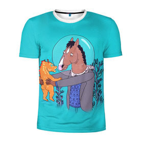 Мужская футболка 3D спортивная с принтом BoJack в Екатеринбурге, 100% полиэстер с улучшенными характеристиками | приталенный силуэт, круглая горловина, широкие плечи, сужается к линии бедра | bojack horseman | конь боджек | лошадь боджек