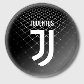 Значок с принтом Juventus 2018 Line в Екатеринбурге,  металл | круглая форма, металлическая застежка в виде булавки | Тематика изображения на принте: fc | juventus | спорт | спортивные | фк | футбол | ювентус