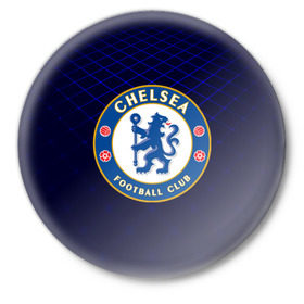 Значок с принтом Chelsea 2018 Uniform в Екатеринбурге,  металл | круглая форма, металлическая застежка в виде булавки | 