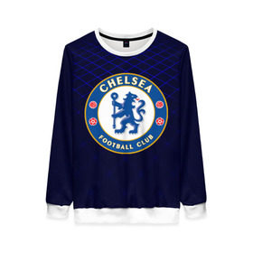 Женский свитшот 3D с принтом Chelsea 2018 Uniform в Екатеринбурге, 100% полиэстер с мягким внутренним слоем | круглый вырез горловины, мягкая резинка на манжетах и поясе, свободная посадка по фигуре | 