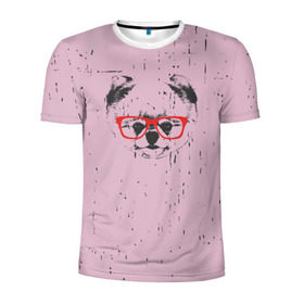 Мужская футболка 3D спортивная с принтом Немецкий шпиц в очках в Екатеринбурге, 100% полиэстер с улучшенными характеристиками | приталенный силуэт, круглая горловина, широкие плечи, сужается к линии бедра | домашние животные | пес | собака