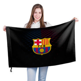 Флаг 3D с принтом FC Barca 2018 Line в Екатеринбурге, 100% полиэстер | плотность ткани — 95 г/м2, размер — 67 х 109 см. Принт наносится с одной стороны | fc | fc barcelona | fcb | барселона | спорт | спортивные | фк | футбол | футбольный клуб