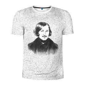 Мужская футболка 3D спортивная с принтом Гоголь в Екатеринбурге, 100% полиэстер с улучшенными характеристиками | приталенный силуэт, круглая горловина, широкие плечи, сужается к линии бедра | бульба | вий | гоголь | мертвые души | миргород | нос | писатель | поэт | ревизор | тарас