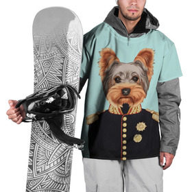 Накидка на куртку 3D с принтом Йоркширский терьер в форме в Екатеринбурге, 100% полиэстер |  | домашние животные | пес | собака | терьер