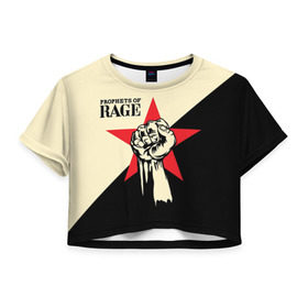 Женская футболка 3D укороченная с принтом Prophets of rage (пророки ярости) в Екатеринбурге, 100% полиэстер | круглая горловина, длина футболки до линии талии, рукава с отворотами | 