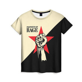 Женская футболка 3D с принтом Prophets of rage (пророки ярости) в Екатеринбурге, 100% полиэфир ( синтетическое хлопкоподобное полотно) | прямой крой, круглый вырез горловины, длина до линии бедер | 