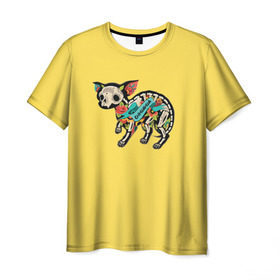 Мужская футболка 3D с принтом Внутри чихуахуа в Екатеринбурге, 100% полиэфир | прямой крой, круглый вырез горловины, длина до линии бедер | Тематика изображения на принте: домашние животные | пес | песик | собака | собачка | чихуахуа