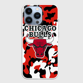 Чехол для iPhone 13 Pro с принтом CHICAGO BULLS | ЧИКАГО БУЛЛС в Екатеринбурге,  |  | Тематика изображения на принте: камуфляж | красный | чикаго буллс