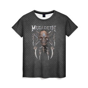 Женская футболка 3D с принтом Megadeth в Екатеринбурге, 100% полиэфир ( синтетическое хлопкоподобное полотно) | прямой крой, круглый вырез горловины, длина до линии бедер | megadet | megadeth | группа | дирк вербурен | дэвид эллефсон | дэйв мастейн | кико лоурейро | мегадет | мегадетх | метал | рок | трэш | трэшметал | тяжелый | хард | хардрок | хеви | хевиметал