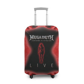 Чехол для чемодана 3D с принтом Megadeth в Екатеринбурге, 86% полиэфир, 14% спандекс | двустороннее нанесение принта, прорези для ручек и колес | 