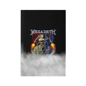 Обложка для паспорта матовая кожа с принтом Megadeth в Екатеринбурге, натуральная матовая кожа | размер 19,3 х 13,7 см; прозрачные пластиковые крепления | megadet | megadeth | группа | дирк вербурен | дэвид эллефсон | дэйв мастейн | кико лоурейро | мегадет | мегадетх | метал | рок | трэш | трэшметал | тяжелый | хард | хардрок | хеви | хевиметал