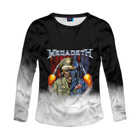 Женский лонгслив 3D с принтом Megadeth в Екатеринбурге, 100% полиэстер | длинные рукава, круглый вырез горловины, полуприлегающий силуэт | megadet | megadeth | группа | дирк вербурен | дэвид эллефсон | дэйв мастейн | кико лоурейро | мегадет | мегадетх | метал | рок | трэш | трэшметал | тяжелый | хард | хардрок | хеви | хевиметал