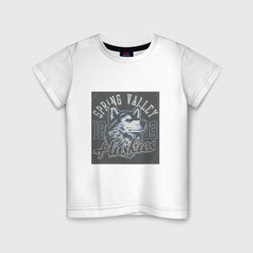 Детская футболка хлопок с принтом Spring Valley Huskies в Екатеринбурге, 100% хлопок | круглый вырез горловины, полуприлегающий силуэт, длина до линии бедер | Тематика изображения на принте: 