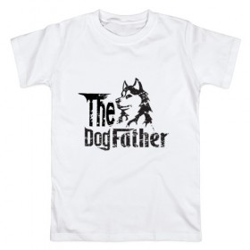 Мужская футболка хлопок с принтом The DogFather в Екатеринбурге, 100% хлопок | прямой крой, круглый вырез горловины, длина до линии бедер, слегка спущенное плечо. | Тематика изображения на принте: 
