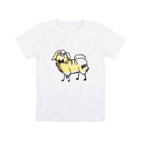 Детская футболка хлопок с принтом Забавный пекинес в Екатеринбурге, 100% хлопок | круглый вырез горловины, полуприлегающий силуэт, длина до линии бедер | домашние животные | пекинес | пес | песик | собака | собачка