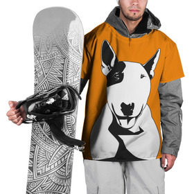 Накидка на куртку 3D с принтом Солнечнй бультерьер в Екатеринбурге, 100% полиэстер |  | бультерьер | домашние животные | пес | песик | собака | собачка