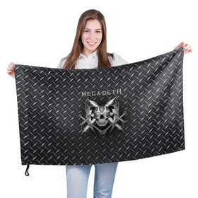 Флаг 3D с принтом Megadeth в Екатеринбурге, 100% полиэстер | плотность ткани — 95 г/м2, размер — 67 х 109 см. Принт наносится с одной стороны | 