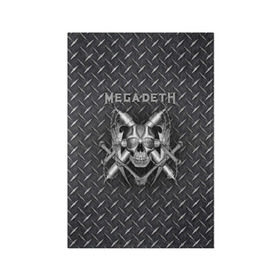 Обложка для паспорта матовая кожа с принтом Megadeth в Екатеринбурге, натуральная матовая кожа | размер 19,3 х 13,7 см; прозрачные пластиковые крепления | Тематика изображения на принте: 