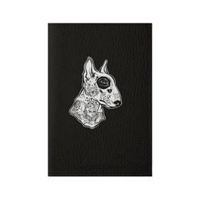 Обложка для паспорта матовая кожа с принтом Бультерьер_16 в Екатеринбурге, натуральная матовая кожа | размер 19,3 х 13,7 см; прозрачные пластиковые крепления | Тематика изображения на принте: домашние животные | пес | собака