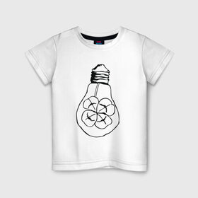 Детская футболка хлопок с принтом Лампочка Клевер в Екатеринбурге, 100% хлопок | круглый вырез горловины, полуприлегающий силуэт, длина до линии бедер | 