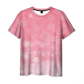Мужская футболка 3D с принтом Сакура в Екатеринбурге, 100% полиэфир | прямой крой, круглый вырез горловины, длина до линии бедер | japan | sakura | вишня | розовый | сакура | цветок | цветы | япония