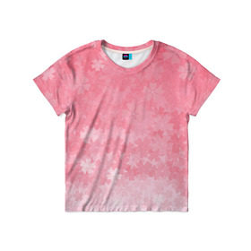 Детская футболка 3D с принтом Сакура в Екатеринбурге, 100% гипоаллергенный полиэфир | прямой крой, круглый вырез горловины, длина до линии бедер, чуть спущенное плечо, ткань немного тянется | Тематика изображения на принте: japan | sakura | вишня | розовый | сакура | цветок | цветы | япония