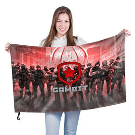 Флаг 3D с принтом GAMBIT CS GO в Екатеринбурге, 100% полиэстер | плотность ткани — 95 г/м2, размер — 67 х 109 см. Принт наносится с одной стороны | 