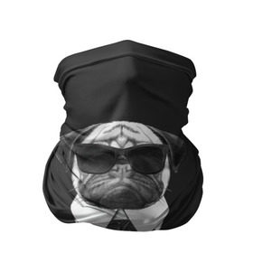 Бандана-труба 3D с принтом Мопс в черном в Екатеринбурге, 100% полиэстер, ткань с особыми свойствами — Activecool | плотность 150‒180 г/м2; хорошо тянется, но сохраняет форму | домашние животные | мопс | пес | песик | собака | собачка