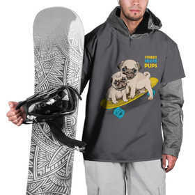 Накидка на куртку 3D с принтом Street skate PUPS в Екатеринбурге, 100% полиэстер |  | домашние животные | мопс | пес | песик | собака | собачка