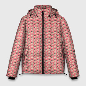 Мужская зимняя куртка 3D с принтом Мопсики на розовом в Екатеринбурге, верх — 100% полиэстер; подкладка — 100% полиэстер; утеплитель — 100% полиэстер | длина ниже бедра, свободный силуэт Оверсайз. Есть воротник-стойка, отстегивающийся капюшон и ветрозащитная планка. 

Боковые карманы с листочкой на кнопках и внутренний карман на молнии. | домашние животные | мопс | пес | песик | собака | собачка